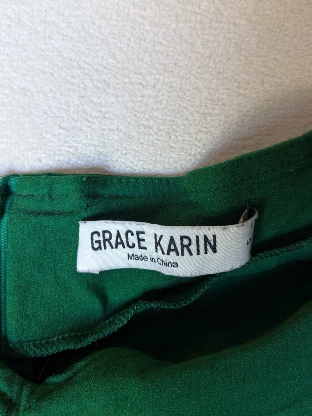 Green Fit and Flare Off the Shoulder Grace Karin Dress - Picture 6 of 6